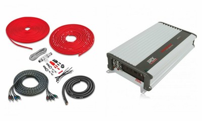 MTX WET75.4 400W 4-Channel Marine Amplifier w/ Free Belva 4 Gauge Amp Kit Bundle