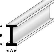 Maquett 414-54 - Styrene Profile - I Beam - 3 X 6 X 300 Mm - 2 Pcs