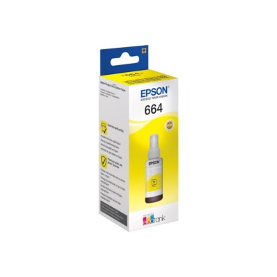 Original Epson Tinten Patrone T664 gelb für EcoTank 100 200 25 2500 2600 3600 45