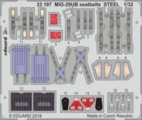 MW22 Eduard 33197 MIG-29UB Seatbelts Steel 1/32 1/32 Zoom Set For Trumpeter