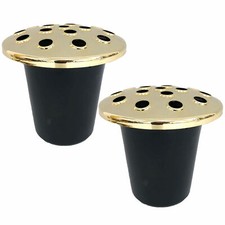David Fischhoff Memorial Graveside Flower Vase Insert Black & Gold - 2 x Vases