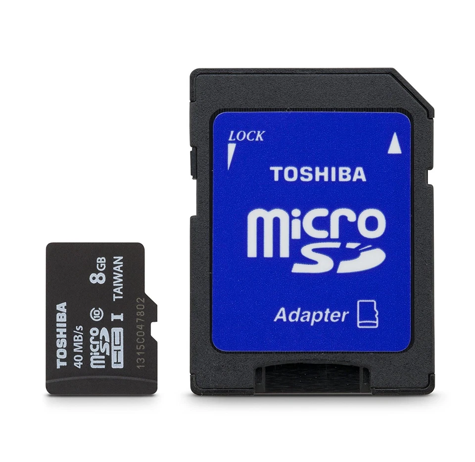 Toshiba 8GB Micro SDHC Class 10 40MB/s (PFM008U-2DCK) with SD Adapter - Image 2 of 2