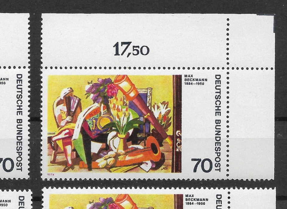 Bund 1974 ** 4x Mi 822 Expressionismus 70Pf vom Eckrand Ecke oben unten (1693G) - Bild 3 von 4
