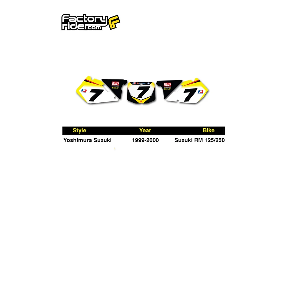 1999-2000 SUZUKI RM 125-250 Yoshimura Kit Gráfico Motocross MSG US PLATE INFO - Imagem 4 de 4