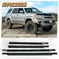 For Toyota 01-07 Sequoia Door Belt Molding Trim Seal Weatherstrip Full Set 4pc