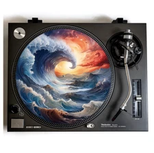 Colorful Waves Turntable Slipmat for Vinyl Records Fits 12" Players DJ Slip Mats