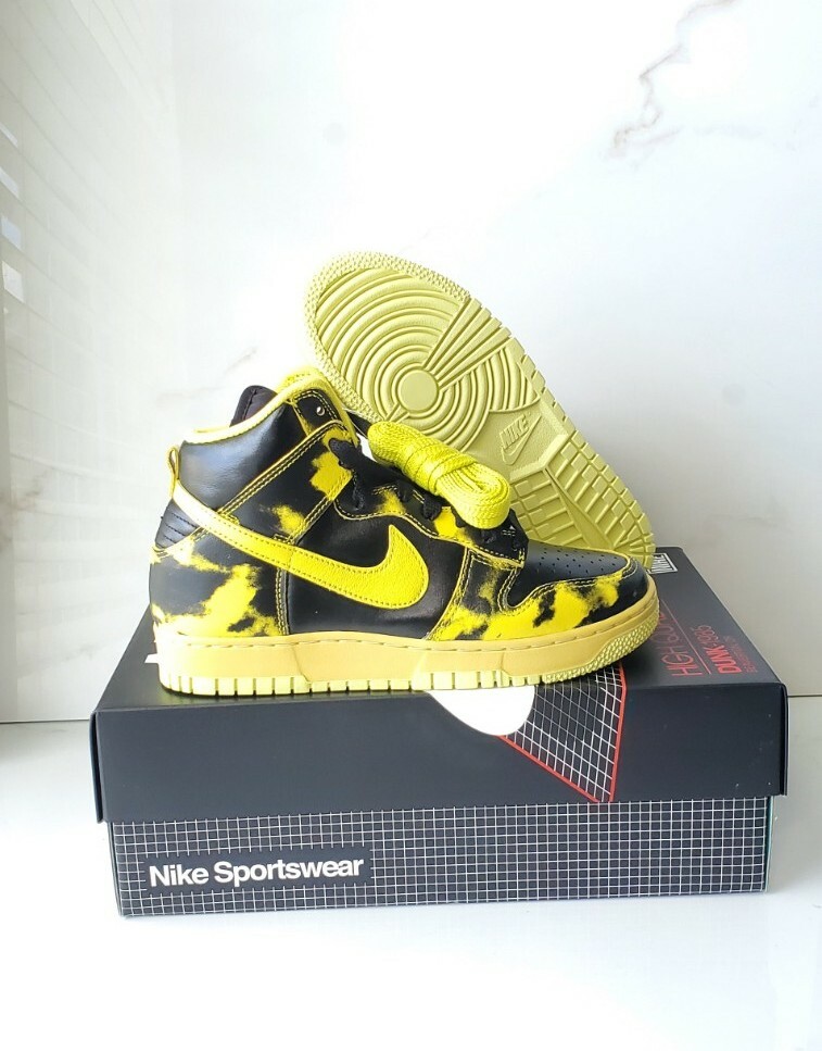 Nike Dunk High 1985 Yellow Acid Wash RaRe Sz 6.5 Mens / 8 Women's