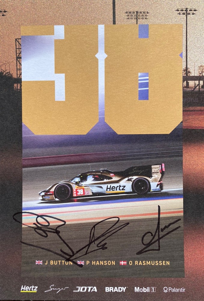 Jenson Button Hanson Rasmussen Porsche Jota Le Mans WEC Autographed Promo Card