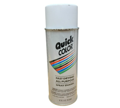 Vintage Quick Color Spray Paint Flat White Enamel 10oz Can 1998