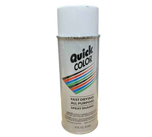 Vintage Quick Color Spray Paint Flat White Enamel 10oz Can 1998