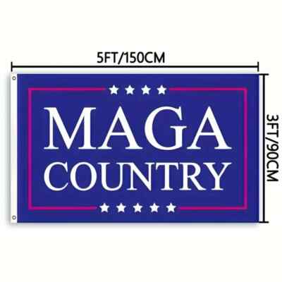 MAGA Country Flag - Full Size 3' X 5' Blue Field - Indoor & Outdoor w/ Grommets