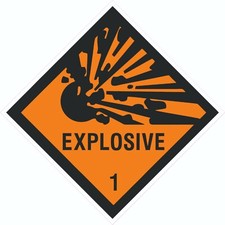 Explosive 1 HazChem HSE diamond vinyl safety sticker for car van Truck Door Wall