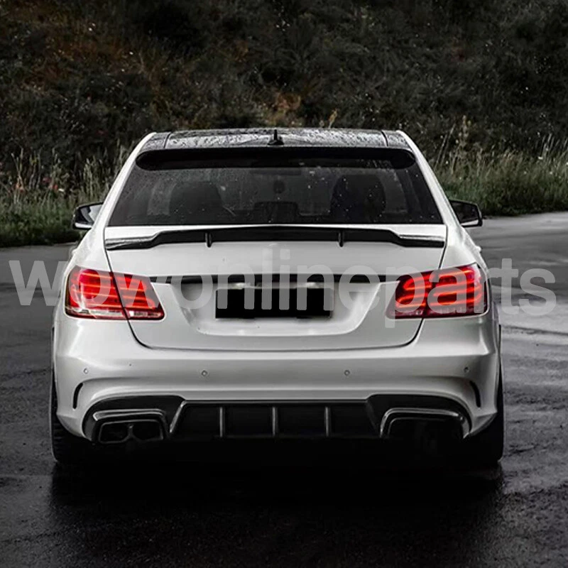 R Style Rear Spoiler For Mercedes Benz W212 E350 E550 2010-2016 Carbon Look ABS Foto 2 de 4