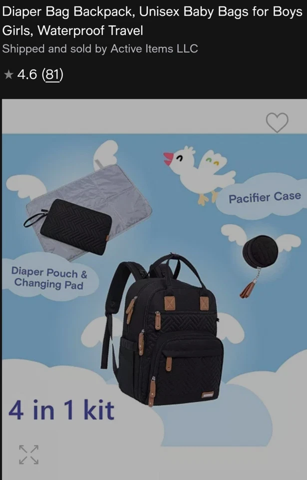 Mochila Bolsa de Pañales, Unisex Bolsa de Bebé para Niños y Niñas Impermeable Viaje Foto 3 de 3