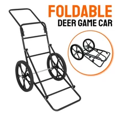 500LBS Larger Capacity Steel Folding Deer Cart Hauler Utility Gear Dolly Hunting