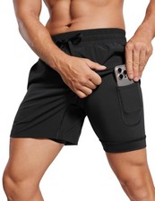 Men's 2 in 1 Running Shorts with Liner - 5'' Quick Dry for Workout Sports Ath...