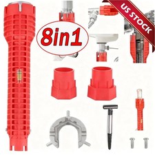 8 IN 1 Multi tool Faucet Sink Installer Pipe Wrench For Plumbers Homeowners