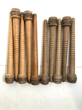 Wood Bobbins Spools Industrial Style Spindles 8" and 8.75" Wooden Quills Lot-10