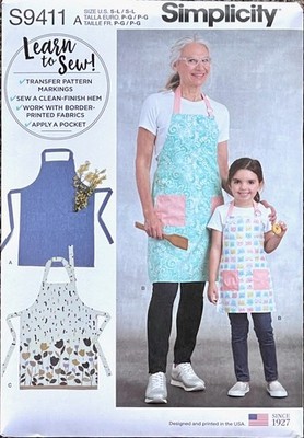 Simplicity S9411 A - Learn to Sew Pattern - Child & Misses' Aprons