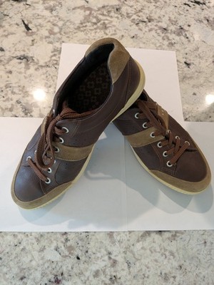 ECCO Street Retro Golf Shoes Men's Size 44 (US 10.5-11} Spikeless Brown Leather