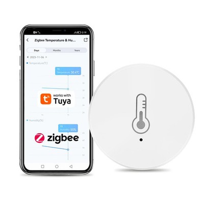 Tuya Zigbee 3.0 Temperature And Humidity Sensor Remote Monitor By Smart Life App