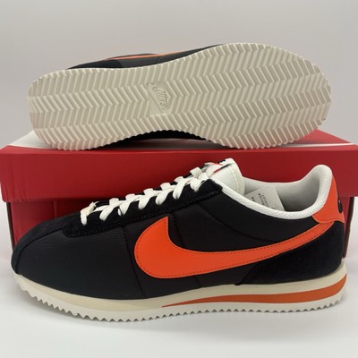 Nike Cortez TXT Black Sail Safety Orange Sneakers HF0263-003 Mens