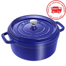 END OF YEAR SALE! Staub Cast Iron 4 qt Round, Dutch Oven, Dark Blue, Free Ship