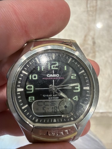Casio AQ-180W Illuminator Telememo 30 Digital Analog Wrist Watch WR100M Worker