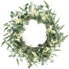 20'' Eucalyptus Wreath for Front Door, Porch, Window - Green Decor for Home, ...