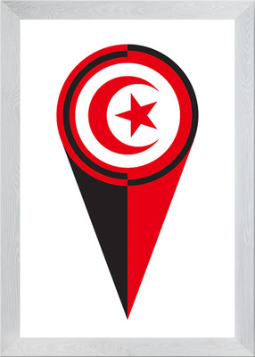 Tunesien Karte Zeiger Flagge gerahmt Wandbild Poster Leinwanddruck Bild