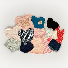 Baby Girl 12M/12-18M Spring Summer Mix Lot of 14 Tops Tees Tanks Shorts Outfits