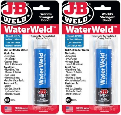 WaterWeld Off-White Epoxy Putty Stick - 1300 PSI Strength, Underwater Use