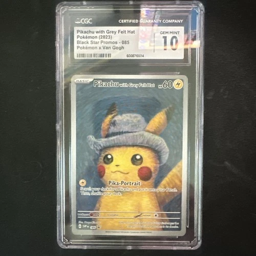 Pikachu With Grey Felt Hat 085 Pokemon X Van Gogh Pokemon CGC 10 Gem Mint