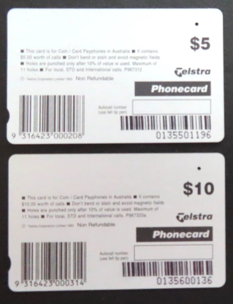 Telstra 'MELBOURNE PARK' PAIR OF ONE HOLE Phonecards