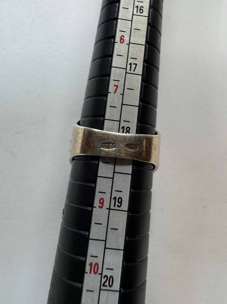 Vintage Original Soviet Solid Silver 875 Ring Rub… - image 5