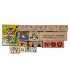 Mix Theme Wood Rubber Stamps Lot of 23pcs