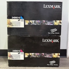 Lexmark 24B6018 24B6019 Genuine Toner Cartridge Set of 2 CM for XS795 XS798 New