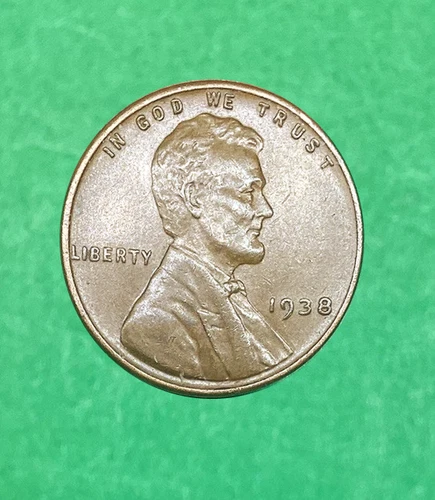 1938 XF/EF Lincoln Wheat Penny Cent - Sharp Detail