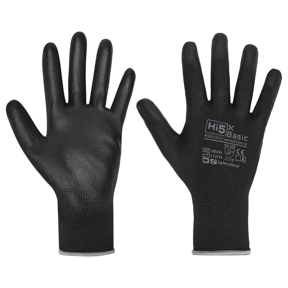DS SAFETYWEAR ARBEITSSCHUTZPRODUKTE GMBH, IM ROHNWEIHER 14, 53... 12x Paar Arbeitshandschuhe Montagehandschuhe Handschuhe 3131X schwarz PU-Beschic