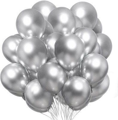 Luftballons Metallic Silber 12 Zoll 50 Stück für Hochzeit Geburtstag Partydeko
