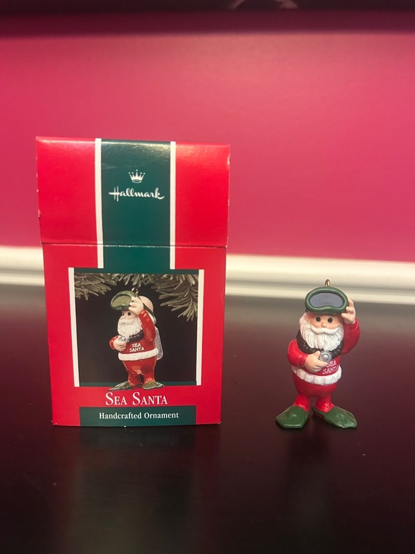 Hallmark Keepsake Sea Santa Christmas Tree Ornament Scuba Diver 1989 Vintage