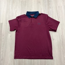 Under Armour The Performance Polo Shirt Men's Large Pink Red Striped Golf