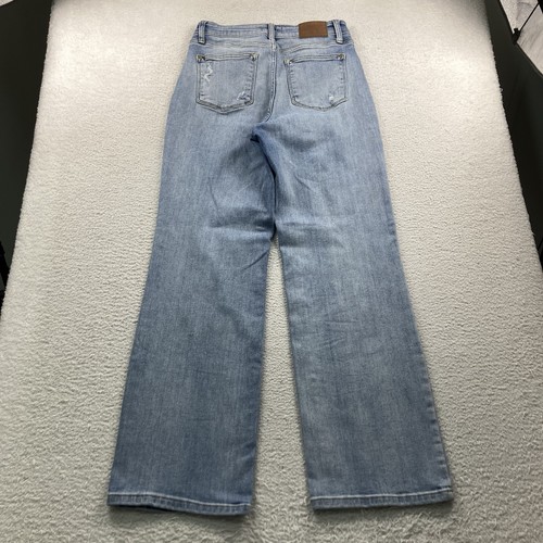Judy Blue Jeans Women 7/28 Light Wash High Rise Straight Distressed JB82501LT