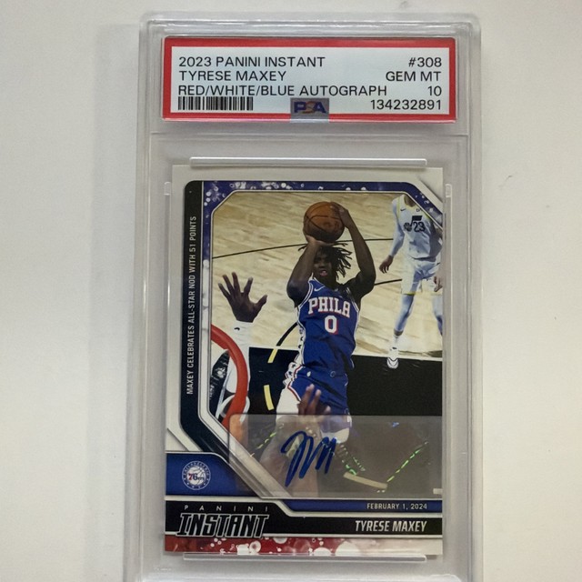 2023 Panini Instant - Tyrese Maxey #308 Red White Blue Autographs 1 Of 10