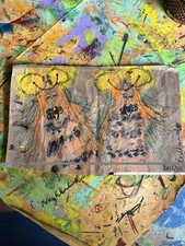 Twin Queen Bees OOAK Illustrated Art Package Gift Garden Sunflower Seeds 2025