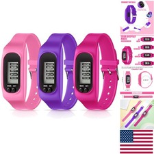 Active Lifestyle Fitness Tracker: 3 Silicone Watches for Step  Calorie Tracking