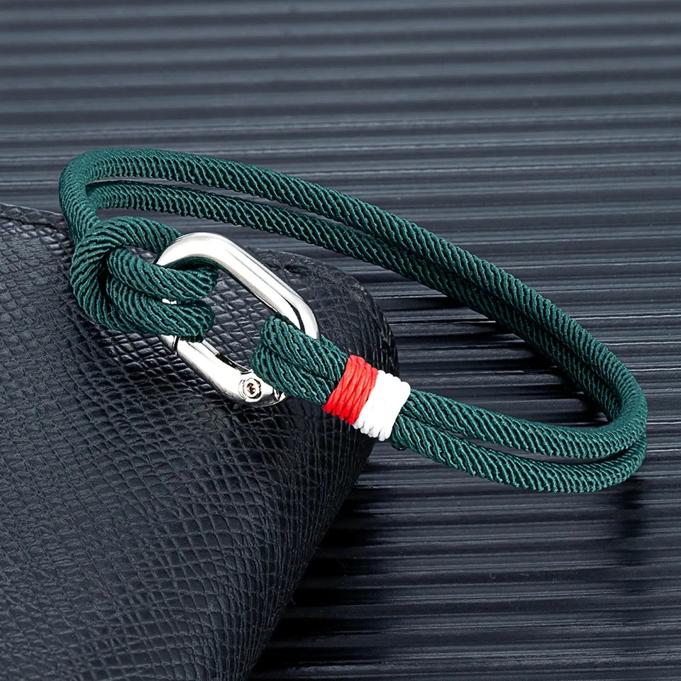 Rope Bracelet Thin Nautical Band Circle Spring Clasp Surfer Men Style 1 Pc - Image 2 of 4