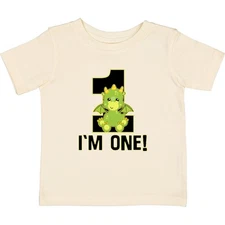 Inktastic 1st Birthday Dragon 1 Year Old Boy Baby T-Shirt Fantasy Party Cute