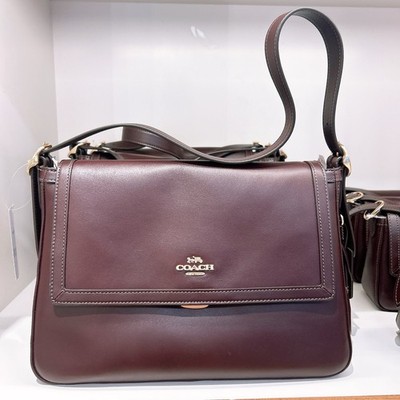 Nwt Coach Etta flap bag CCE57 Gold/Espresso (no Crossbody Strap
