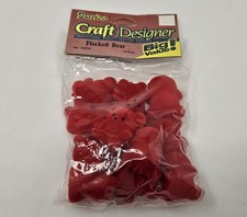 Lot of 12 Darice Craft Christmas Red Miniature 1" Flocked Teddy Bears